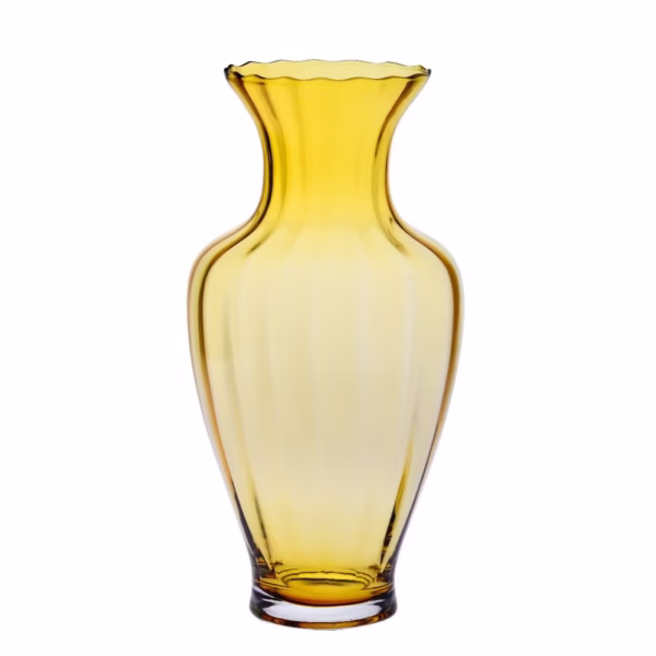 Wazon w optyku pionowym bursztyn ciemny h-42 cm