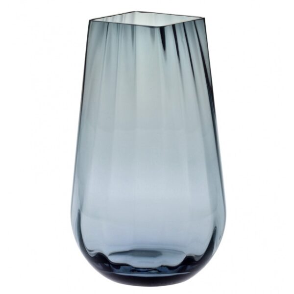 Wazon w optyku pionowym szaro- niebieski h-30 cm