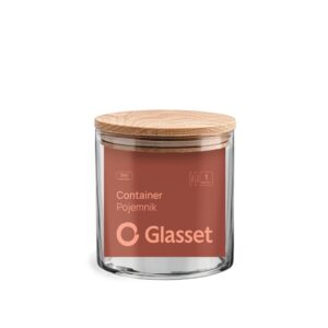 Pojemnik szklany z pokrywką drewnianą GLASSET TG-35532 ECO – 530 ml - obrazek 1