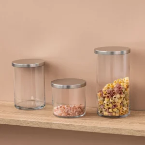 Zestaw 6 Szklanych Pojemników z Metalową Pokrywką INGA 10 cm - obrazek 4