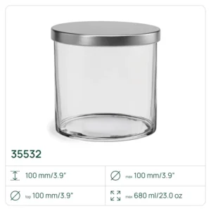 Zestaw 6 Szklanych Pojemników z Metalową Pokrywką INGA 10 cm - obrazek 2
