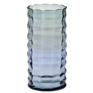 Wazon w optyku pionowym szaro- niebieski h-30 cm - obrazek 1