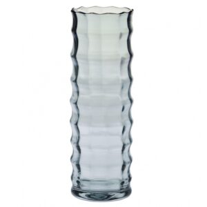 Wazon w optyku pionowym szaro- niebieski h-35 cm - obrazek 1