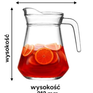 Dzbanek szklany klasyczny z rączką do zimnych napojów Glasmark Press 1,25L - obrazek 2