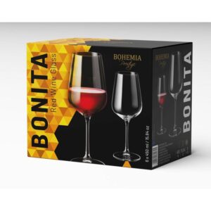 🍷 Kryształowe kieliszki BONITA 450ML – elegancja w nowoczesnej odsłonie (komplet 6 sztuk) - obrazek 2