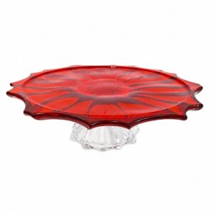 Talerz na Nodze 360 mm RED BOHEMIA – Szkło Dekoracyjne - obrazek 1