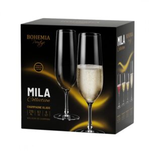 Kieliszki do szampana Bohemia Prestige Mila 270 ml – zestaw 6 sztuk - obrazek 2