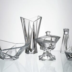 Kryształowy talerz BOHEMIA PRESTIGE ORIGAMI – elegancka ozdoba stołu 360mm - obrazek 2